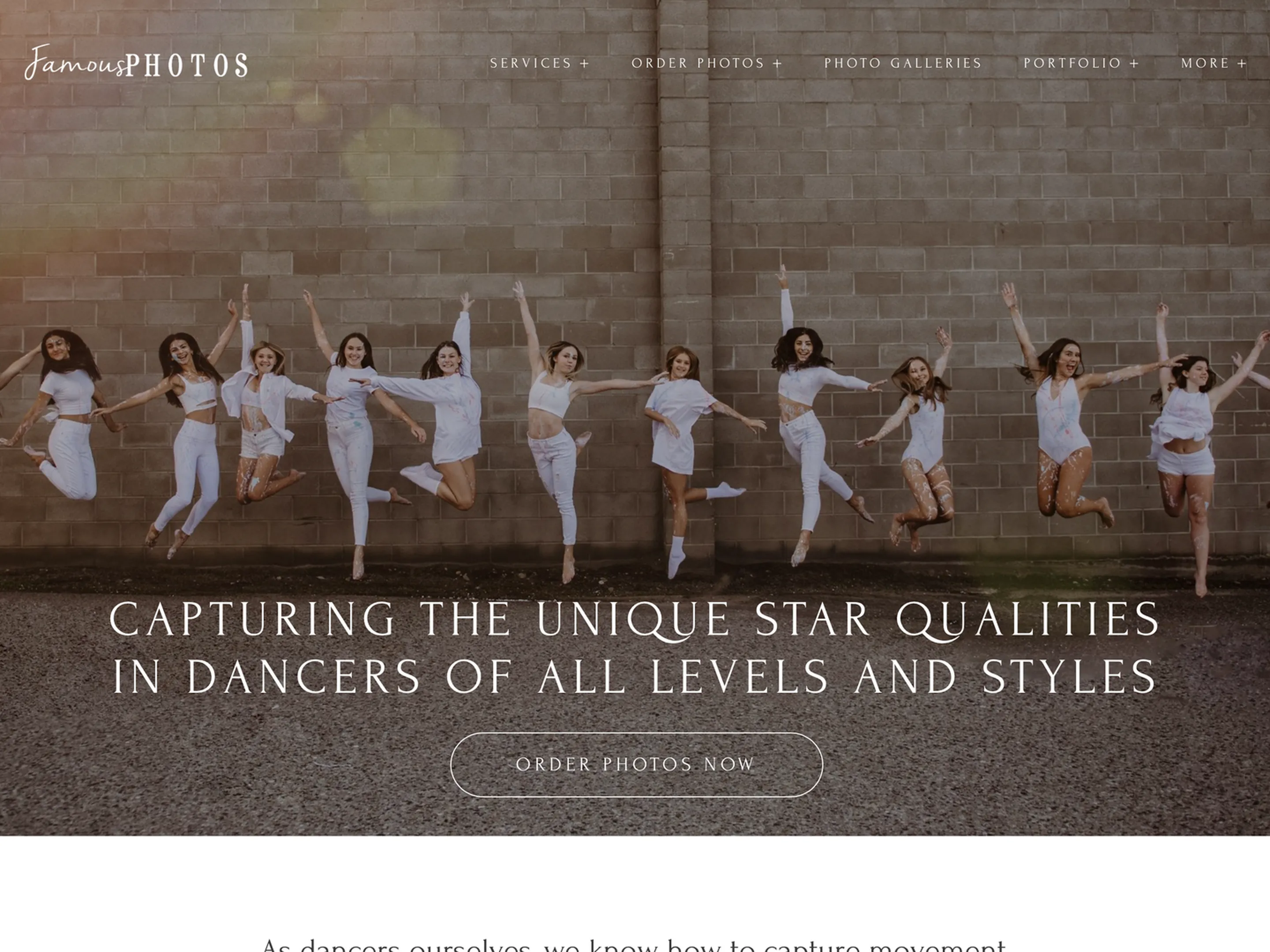 Screenshot of the Famous Photos website